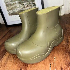 Olive Ankle Rain Boots